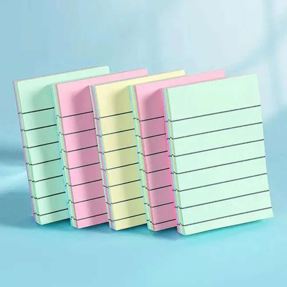 Index Cards Thick Index Cards Striped Sticky Notes Set with Great Stickiness Smooth Writing 4 Pcs Self-adhesive Memo for College