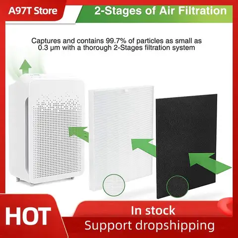 A97T 2 jeux de filtres de remplacement HEPA S compatibles pour purificateur d'air Winix C545, remplace le filtre Winix S 1712-0096-00, filtre HEPA