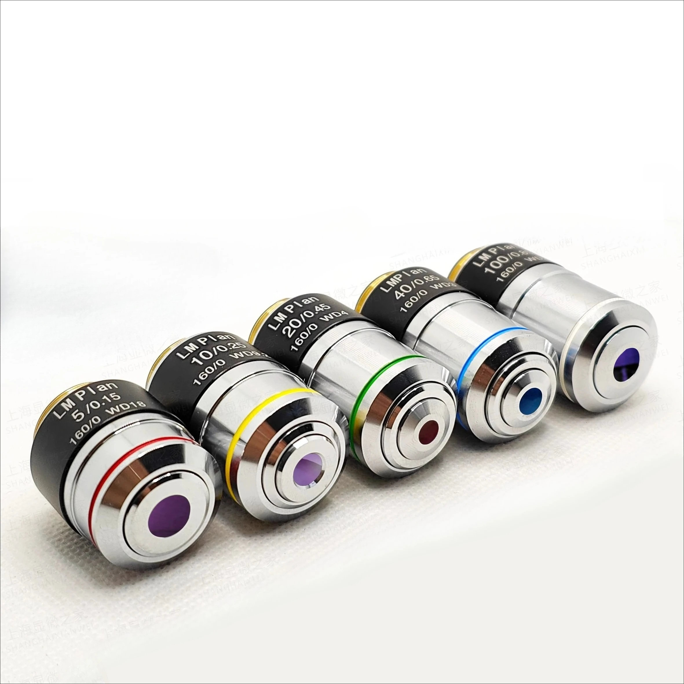 195 Flat Field Semi Achromatic Limited Distance Objective L M Plan 5X 10X 20X 40X 100X for Metallographic Microscope