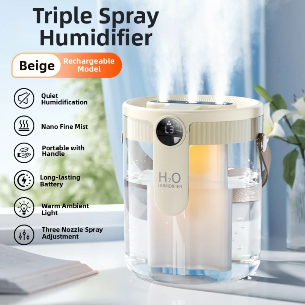 1pc 1.5L Portable Humidifier Adjustable Spray Settings Quiet Heavy Fog Output For Office Home Bedroom