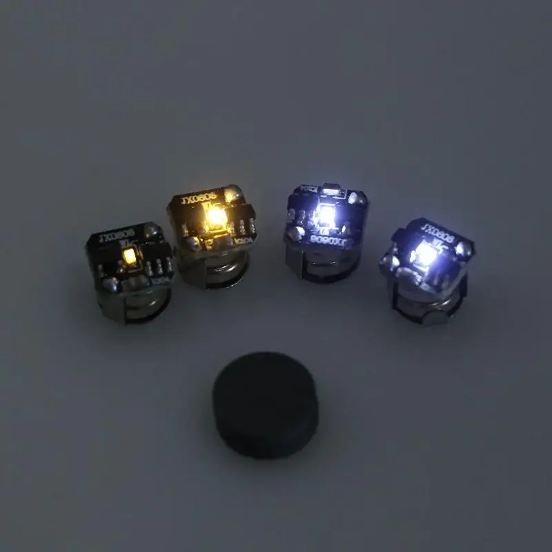 7.5MM LED Magnetic Suction Lamp, Bean Shaped Lamp Model Car, Illuminated Warm Light, White Light DIY