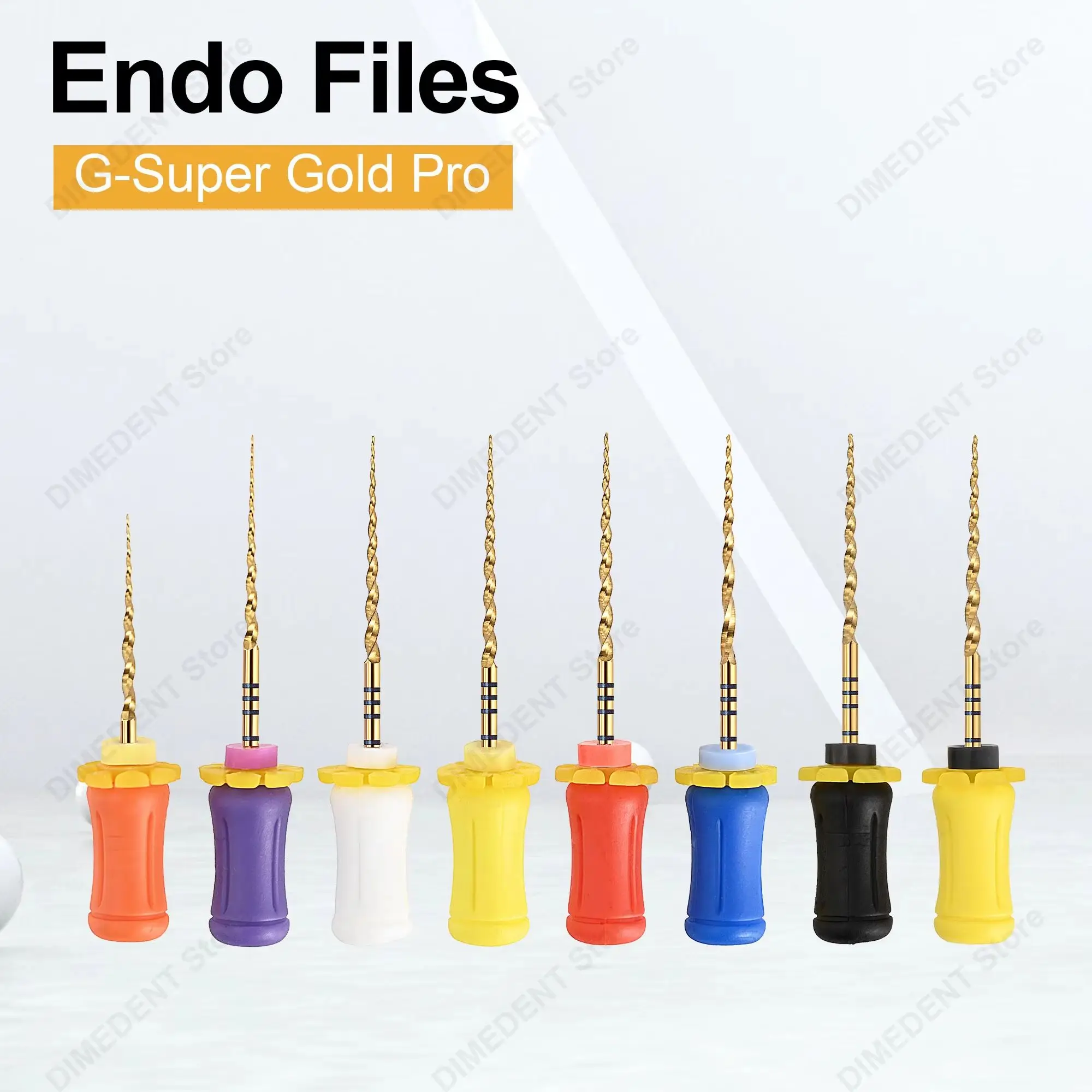6Pcs/Box Gold Pro Hand Use Endo Files SX-F3 F4 F5 Niti Root Canal File Heat Activated Rotary Dental File 25/31mm Dentistry Tools