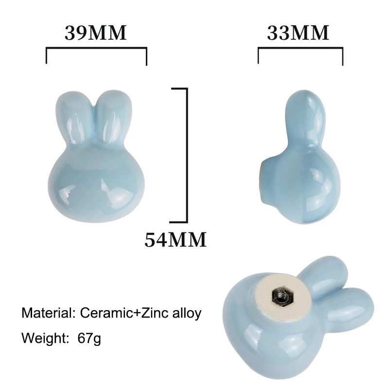 Cute Furniture Handles for Kids Animal Drawer Knob Ceramic Drawer Knobs Handles for Cabinets and Drawer Children\'s room Handles