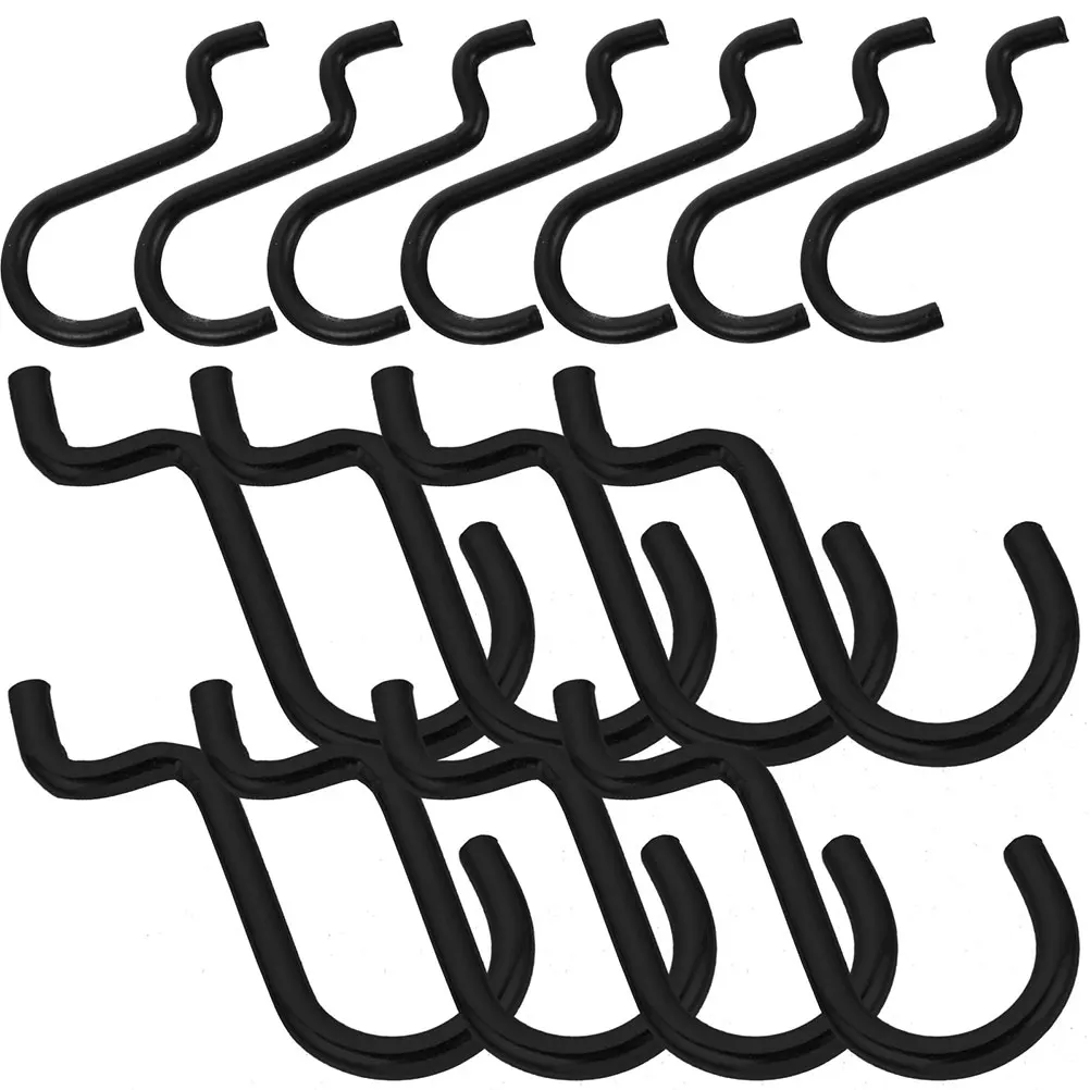 

24pcs Iron Wire Hooks for Pegboard Garage Workshop Home Office Storage Utility J-hooks Supermarket Tools Wall Hanging