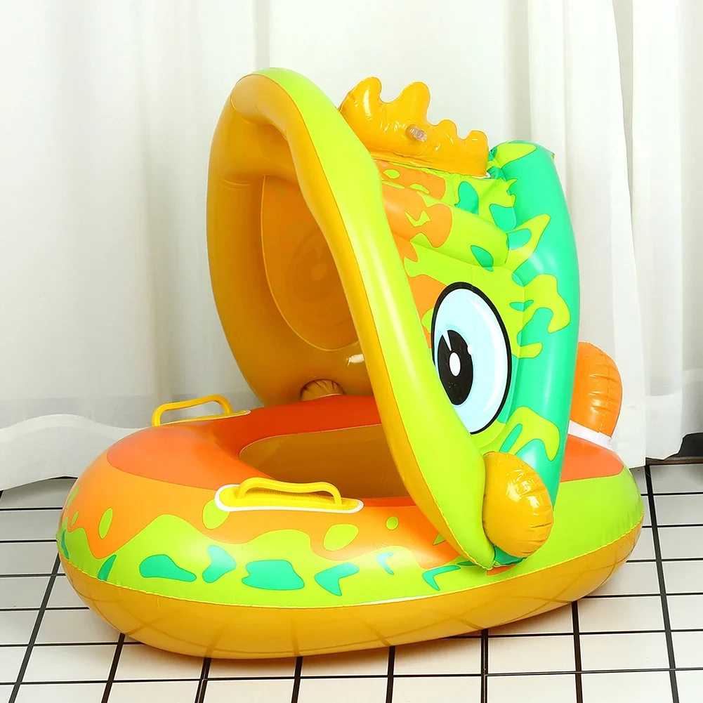 Baby Float Ring Inflatable Kids Trainer Infant Swimming Sunshade Swim Child Summer Circle Seat Rings Buoy Beach Pool Accessories