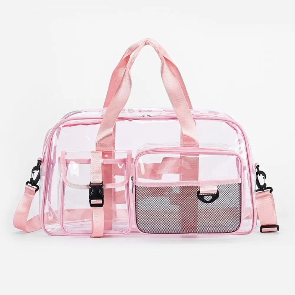 Storage Tote Large Capacity PVC Waterproof Bag Transparent Clear PVC PVC Swimming Bag Handheld Zipper Gym Bag Outdoor Sport