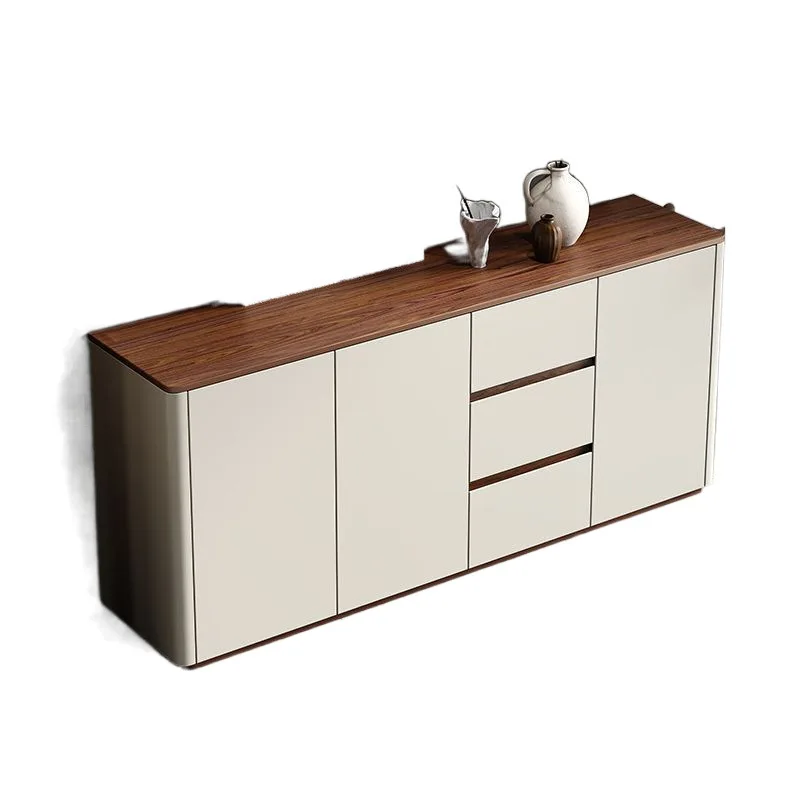 

Solid wood, side cabinet, large capacity, rounded corners, living room, locker, wall, integrated, against the wall, tea