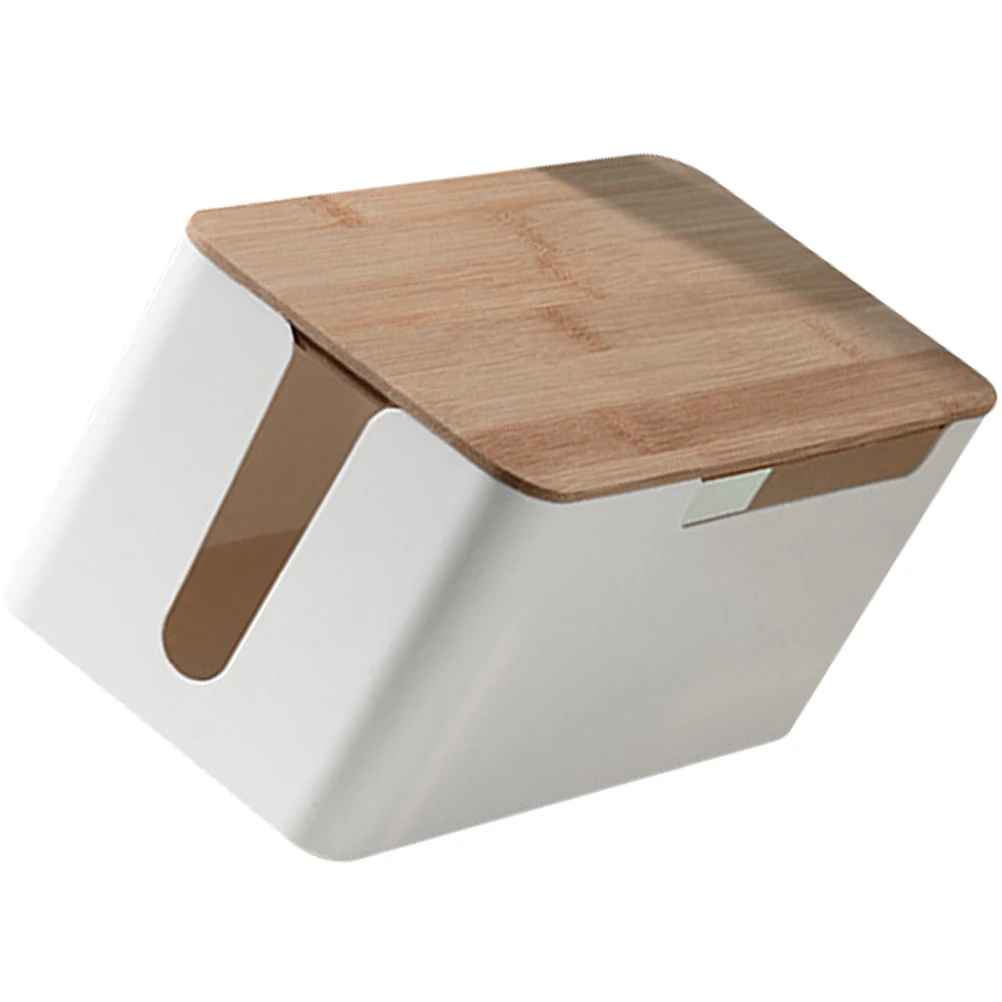 

Cable Management Box Wooden Cover Cable Organizer Case For Router Power Line Cord Storage Box Home Office Use
