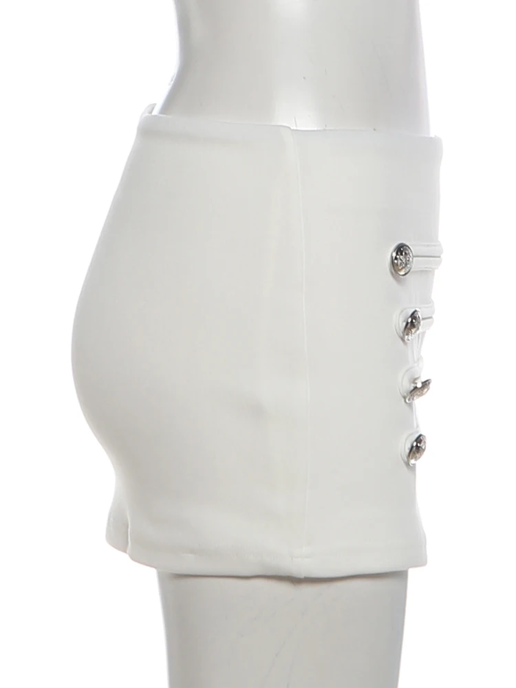 Sisterlinda Chic Trend Rock für Damen, Sexy mit Knopfleiste, Patchwork-Design, Modisch, Vielseitig, Nachtclub-Outfit, Einfache Alltagskleidung – Detail 8
