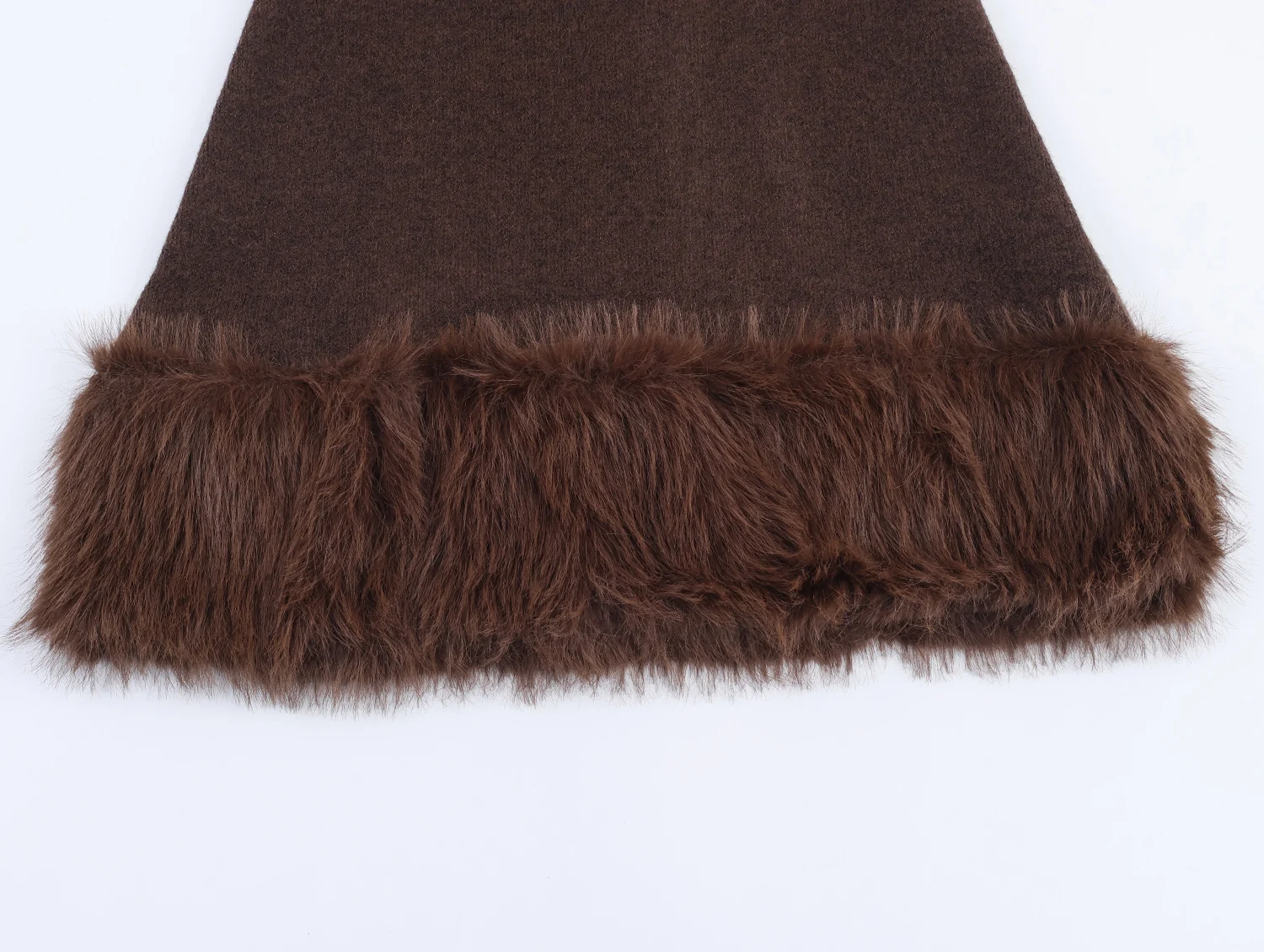 KONDALA 秋ニットフェイクファー裾ショートドレス レディース エレガント半袖ドレス 2025 春秋ファッションパーティーショートドレス