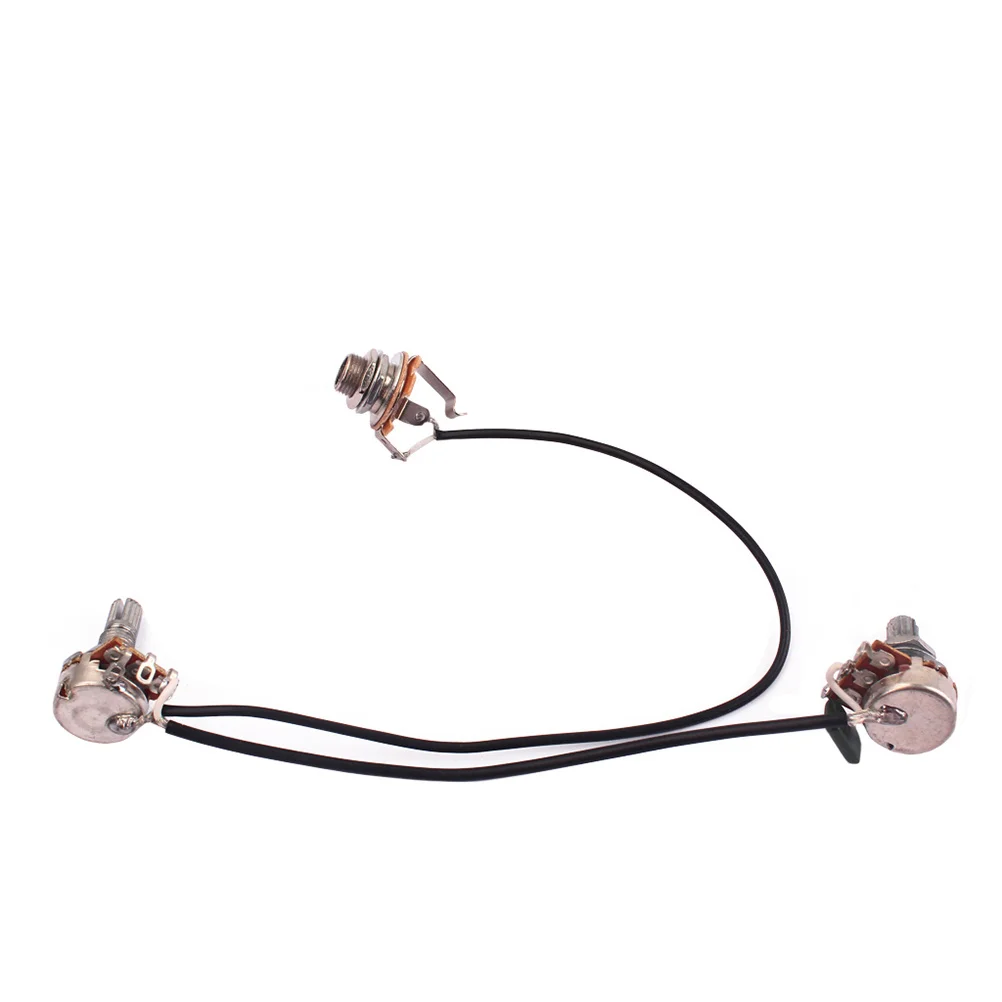 

3pcs A250K B500K Potentiometer Wiring Harness For Electric Guitar Pre-Wired Tone Volume Control Splined Shaft Replacement Parts