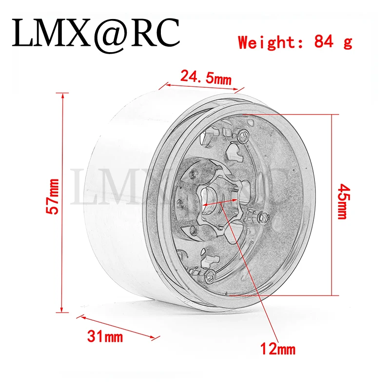 4 Stuks 1.9 Beadlock Velg Hub Cnc Aluminium Voor 1/10 Rc Crawler Auto TRX4 Axiale SCX10 90046 Redcat Gen8 Mst