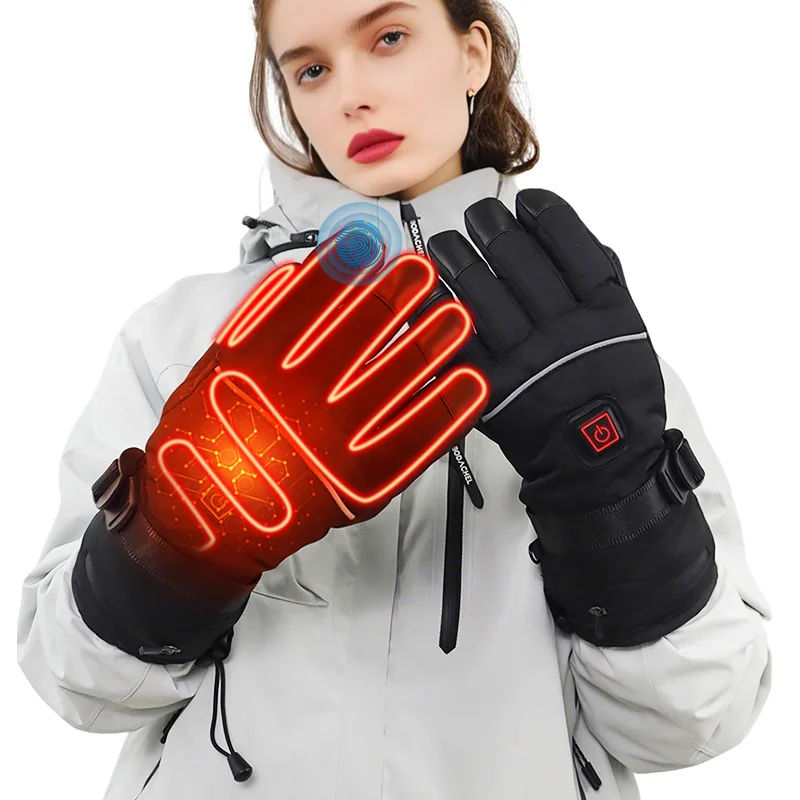 

Rechargeable Heated Touch Screen Gloves Windproof Thermal Waterproof Winter Gloves Heated Motorcycle Gloves for Men & Women