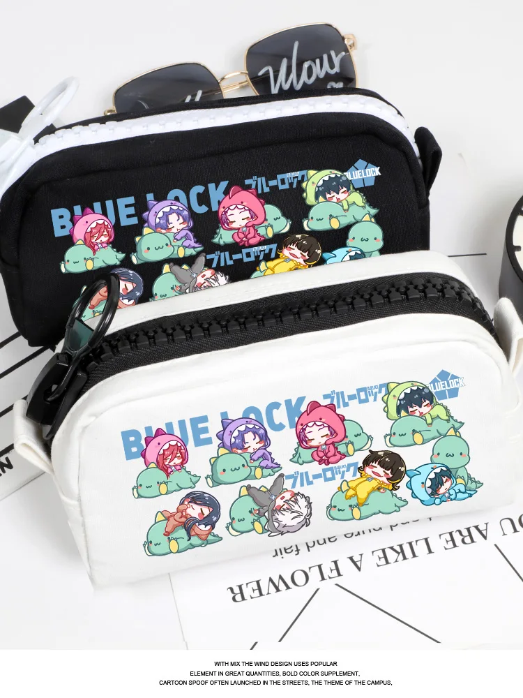 Estojo de lápis Anime Blue Lock japonês, Isagi Yoichi Nagi Seishiro, Cosplay Pen Bag, Caixa de lápis de estudante, Saco de armazenamento cosmético dos desenhos animados