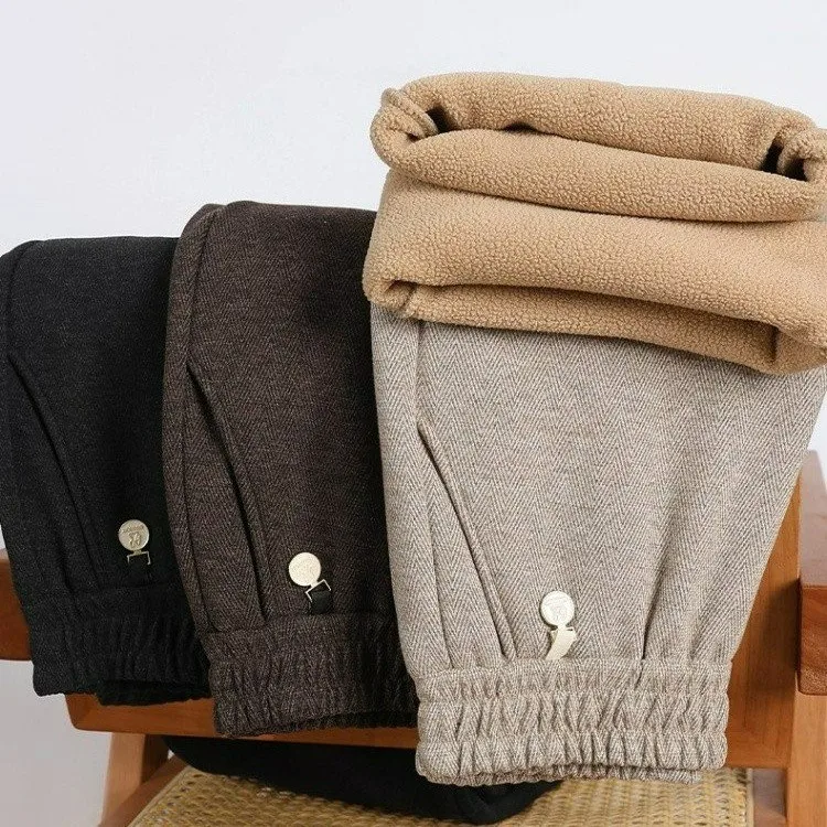 

2025 Новые теплые брюки, женские бархатные прямые брюки, зимние санки, корейская версия, свободные повседневные брюки больших размеров, облегающие прямые брюки