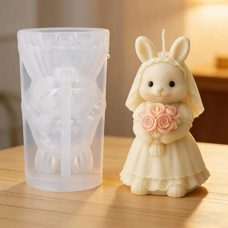 

Rabbit Bride Silicone Molds for Resin Casting Making Soap Candy Chocolate Cake Baking Wedding Decorations 87HA