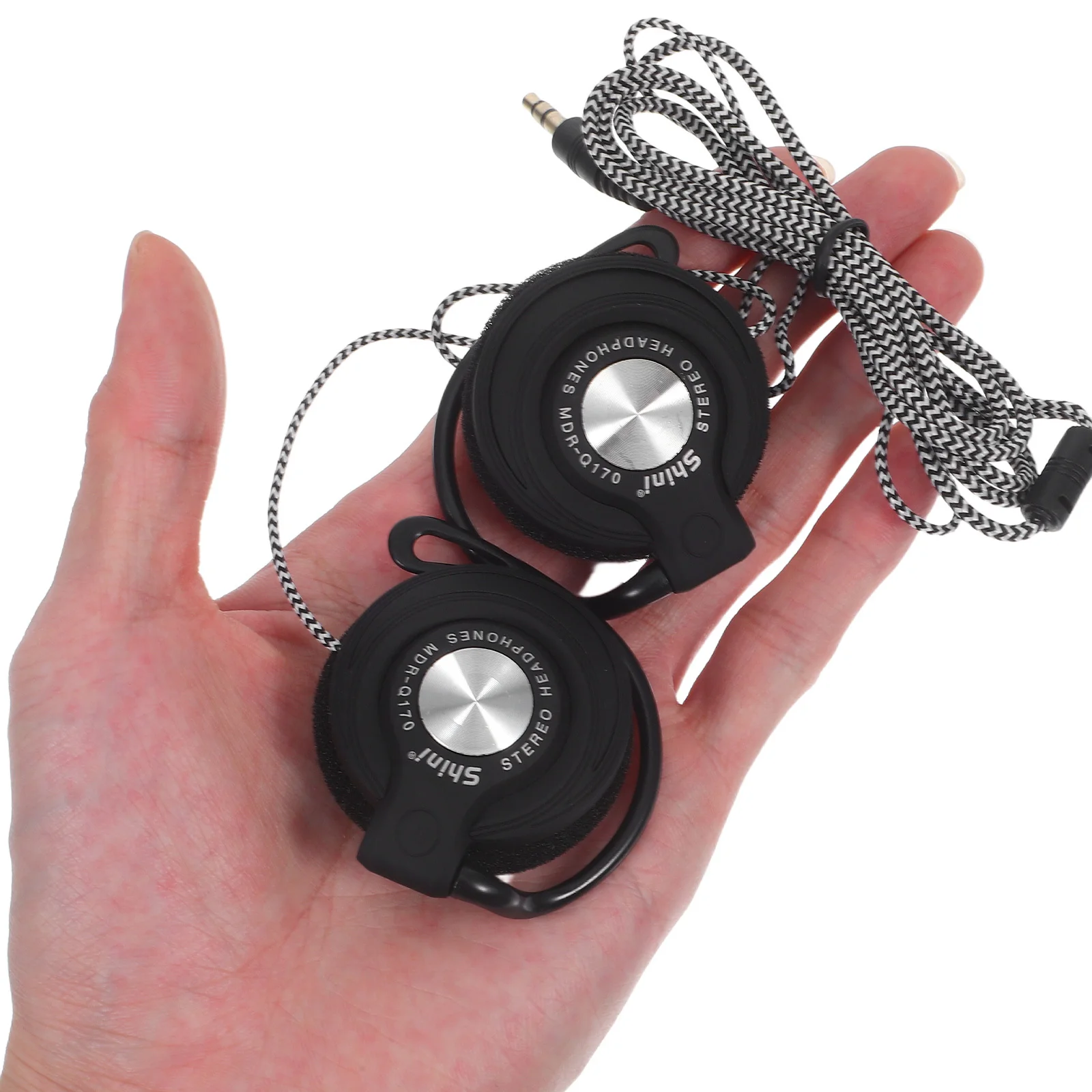 

Hook Headphones 3.5Mm Wired Stereo Clip On Earbuds For Phone Clip On The Ear Headphones Computer Mp3 Player Black