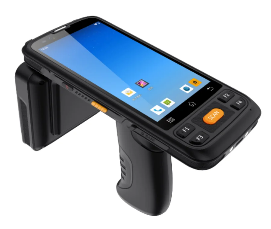 

Seuic Dual Battery UHF RFID Reader Writer Long Range Handheld 2D Barcode Scanner ABS Material Access Control Card Readers