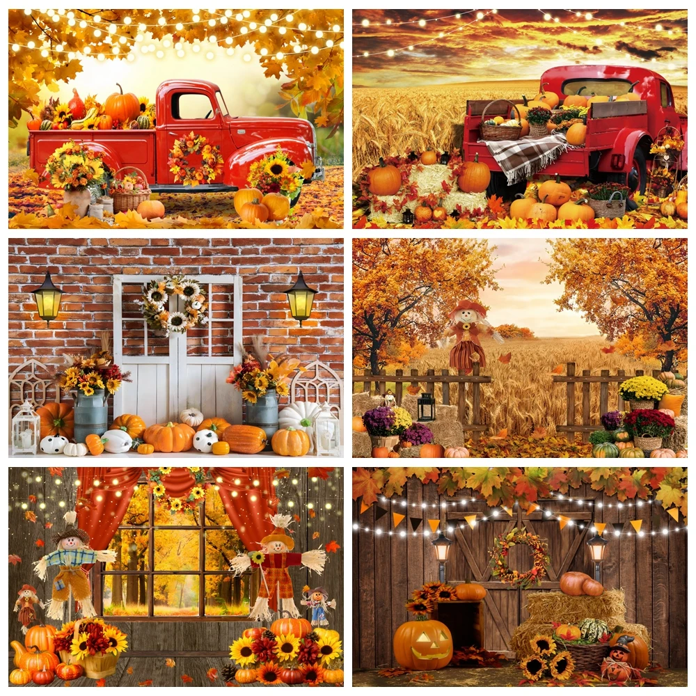 الخريف هالوين اليقطين مزرعة القش مشاهد التصوير خلفية الحصاد سيارة استحمام الطفل صورة التصوير خلفية التصوير الفوتوغرافي
