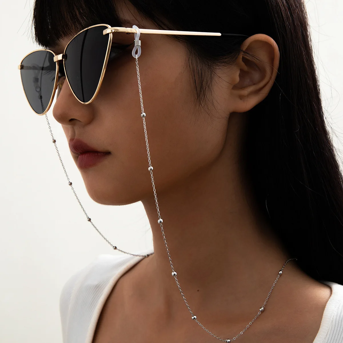 Catena per occhiali in metallo alla moda transfrontaliera europea e americana, tracolla per evitare che cadono gli occhiali, catena per maschera, cinturino per maschera, cinturino per occhiali