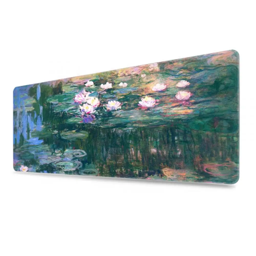 Monet Oil Painting Mouse Pad Gaming Large 120x60 Computer HD Mousepad Playmat Carpet Natural Rubber Office Mouse Mats Table Mat