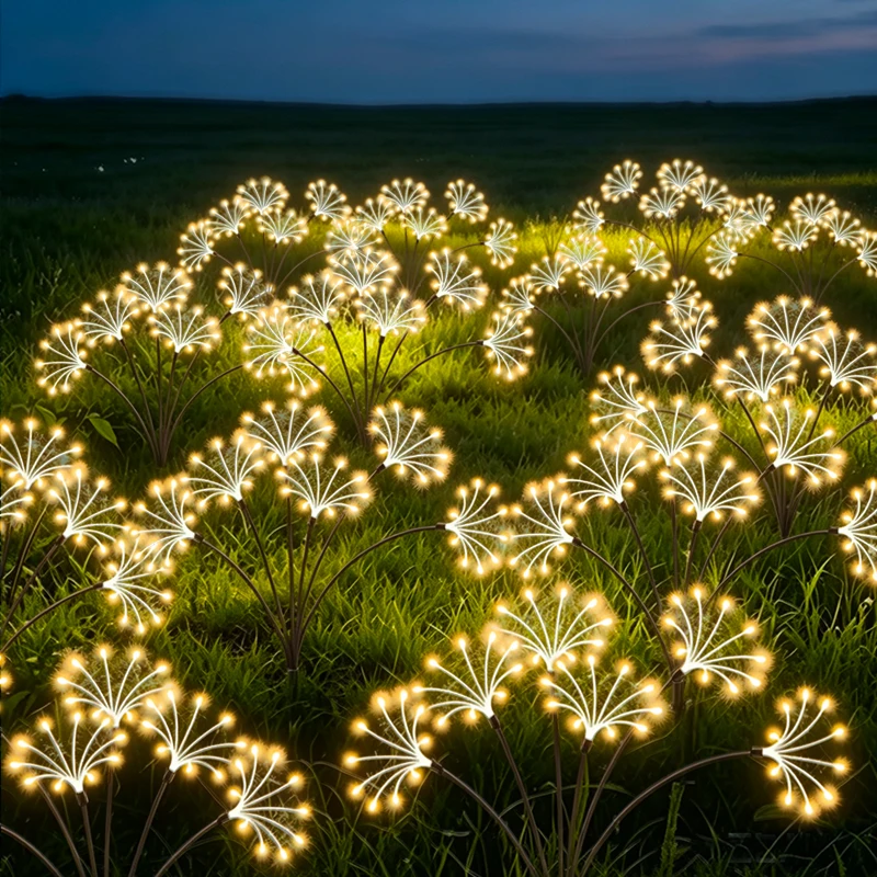 Outdoor LED Firework Lights Waterproof Fairy Stake Lights Garden Landscape Decoration for Yard Lawn Patio Street Christmas Party
