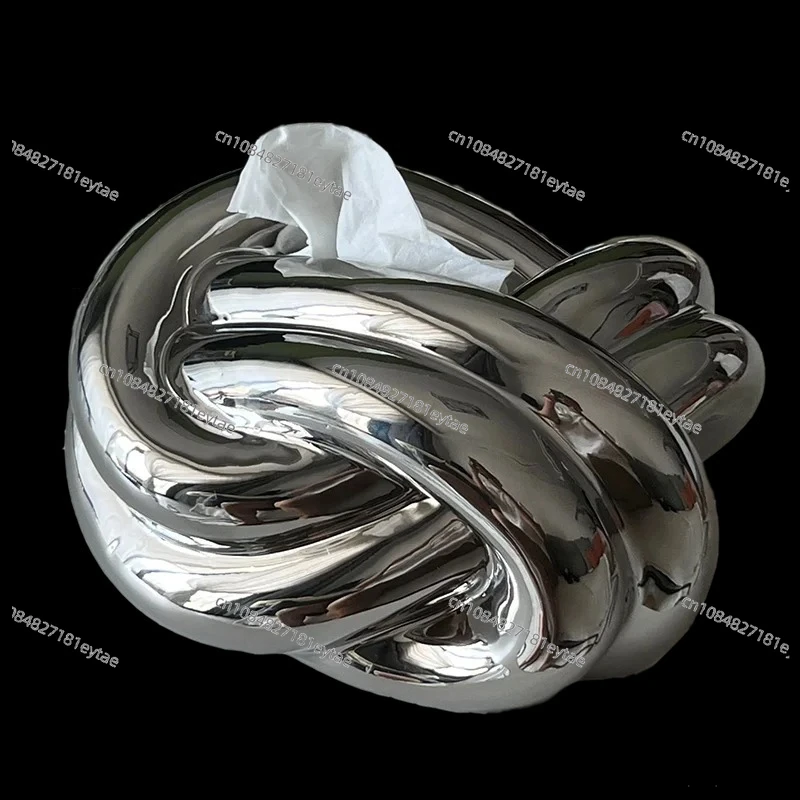 

Twisted Knot Tissue Box Cover - Ceramic Modern Home Decor