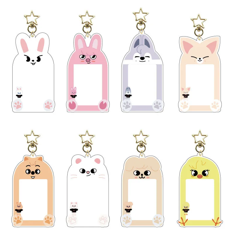 

SKZoo Straykids Card Cover 3-inch Photo Card Animal Plastic Kawaii Catoon Cute Storage Magnetic Alien Protective Pendant Gifts