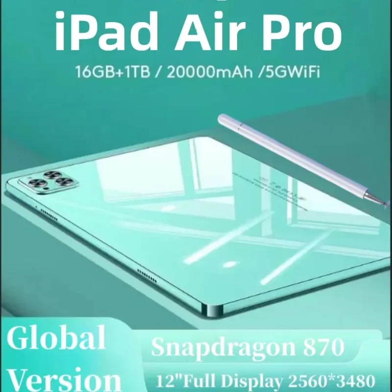 New Global Version Tablet Android 13 IPad Air Pro 10.1 Inch HD Snapdragon 870 Tablet PC 5G Dual SIM Card or Wifi Google Play Tab