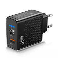 65W USB C Charger USB Charger Type C Mobile Phone Charger PD 3.0 Power Adapter For iPhone Xiaomi Samsung Poco Realme Oneplus