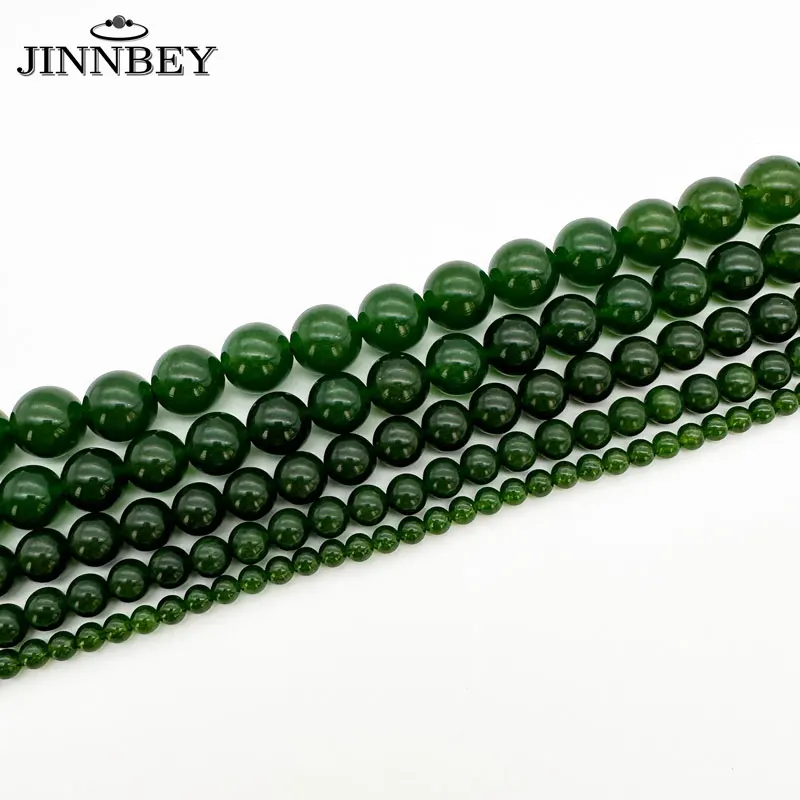 4/6/8/10/12mm Chalcedony Olive Green Loose Beads For Jewelry Making Diy Charm Bracelets Necklace Accessories