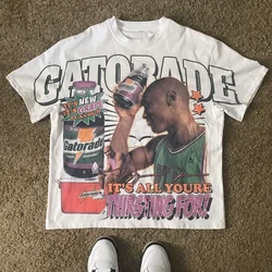Men's Y2K T-Shirt Basketball Graphic Street Hip Hop Goth Summer Y2K Print Harajuku Short Sleeve Cotton Top Oversized T-Shirt Set