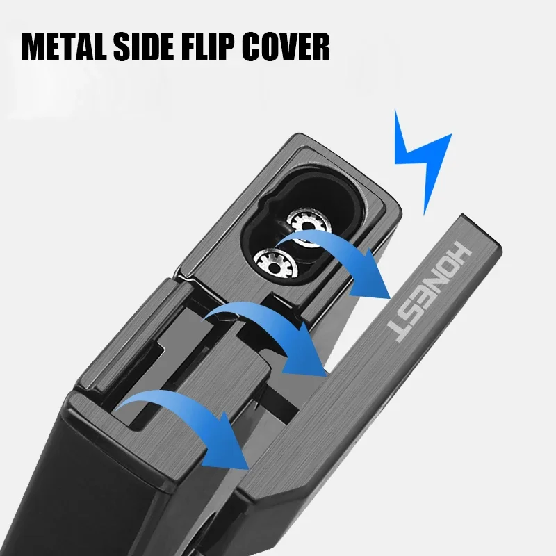 HONEST Creative Double Blue Flame Cigar Lighter Adjustable Flame Bottom Cigar Cutter Visual Gas Lighter Man Gadgets