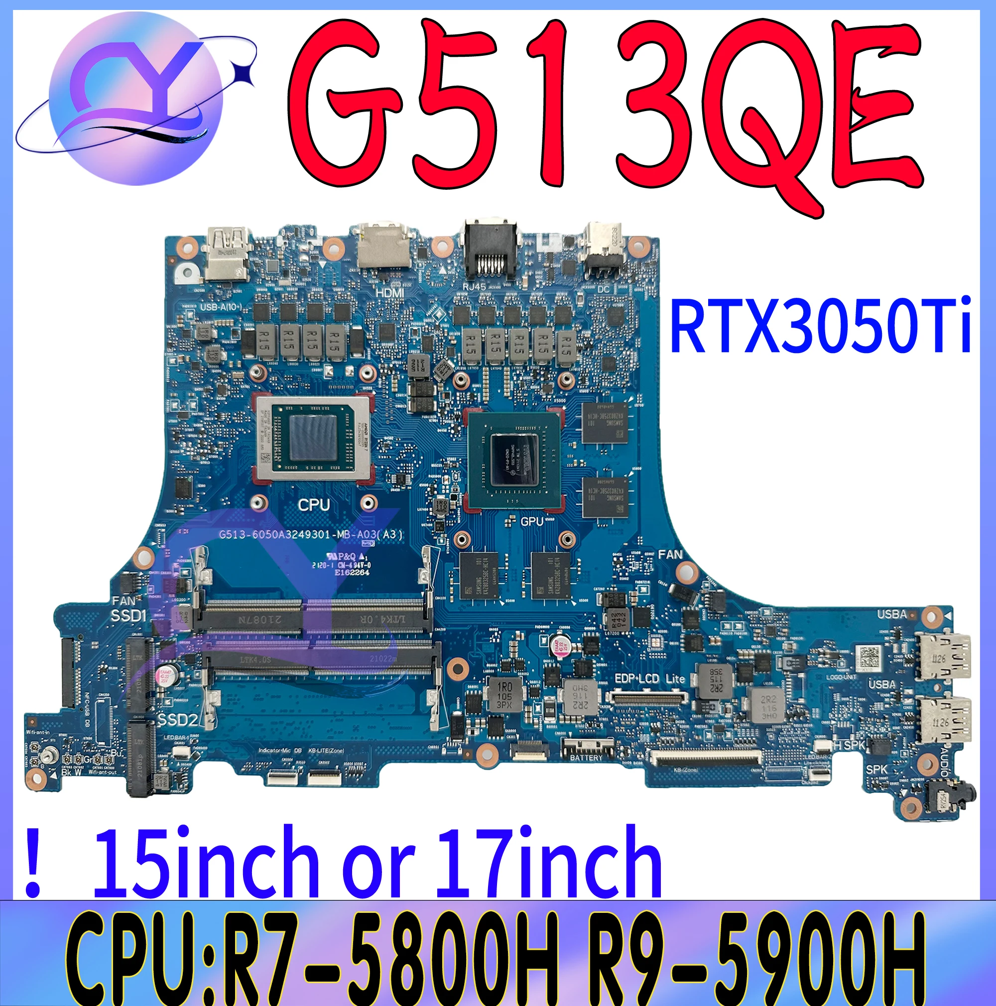 

G513QE Mainboard For ASUS G513 G513Q G513QM G513IC G513IH PX513I PX513IC PX513QE G513I Laptop Motherboard R7 R9 100%Working