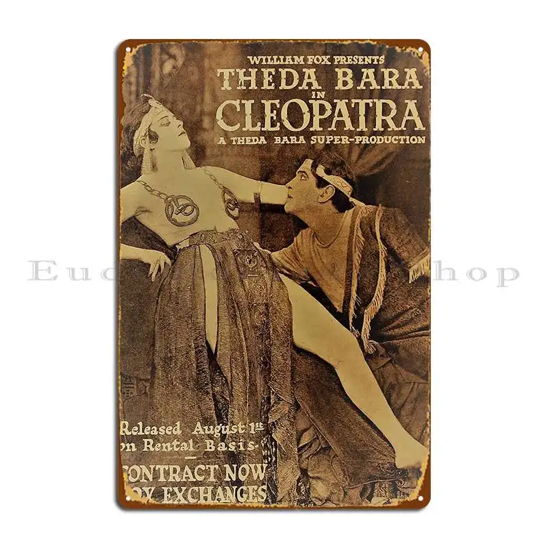 Cleopatra Theda Bara Classic Silent Film Metal Plaque Poster Cinema Design Club Bar Garage Plaques Tin Sign Poster