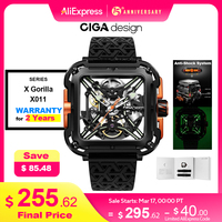 CIGA Design Square Skeleton Automatic Watch Men Fashion X Series SUV Luminous Anti-shock Mechanical Wrist Watches reloj hombre