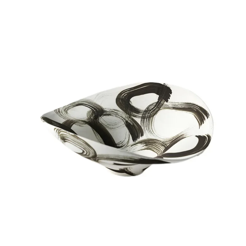 

Chinese hand-painted ceramic fruit plate vase, living room model room flower ware, soft decoration jewelry