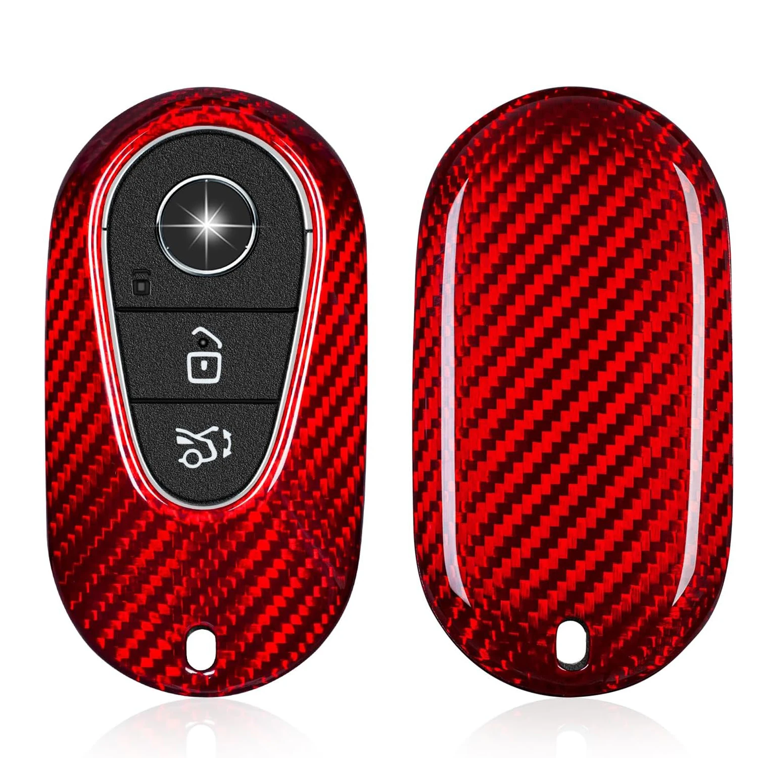 Carbon Fiber Key Fob Cover for Mercedes Benz A B C E S Class Key Fob Case Shell Protector for Benz G Class G550 GLC300 2020 2024