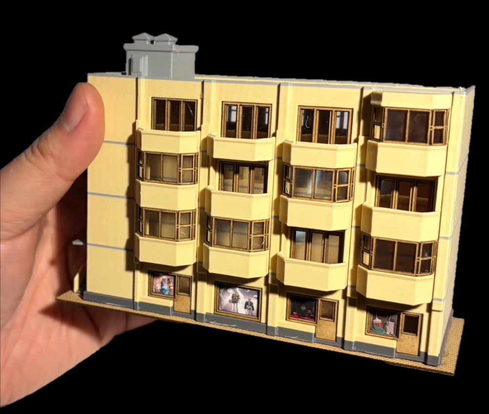 แบบจำลองสถาปัตยกรรม DIY ขนาด 1:150 บ้านพลาสติกจิ๋วสำนักงาน สำหรับฉากเมือง/ภูมิทัศน์/ของตกแต่ง ขนาด N 1 ชุด