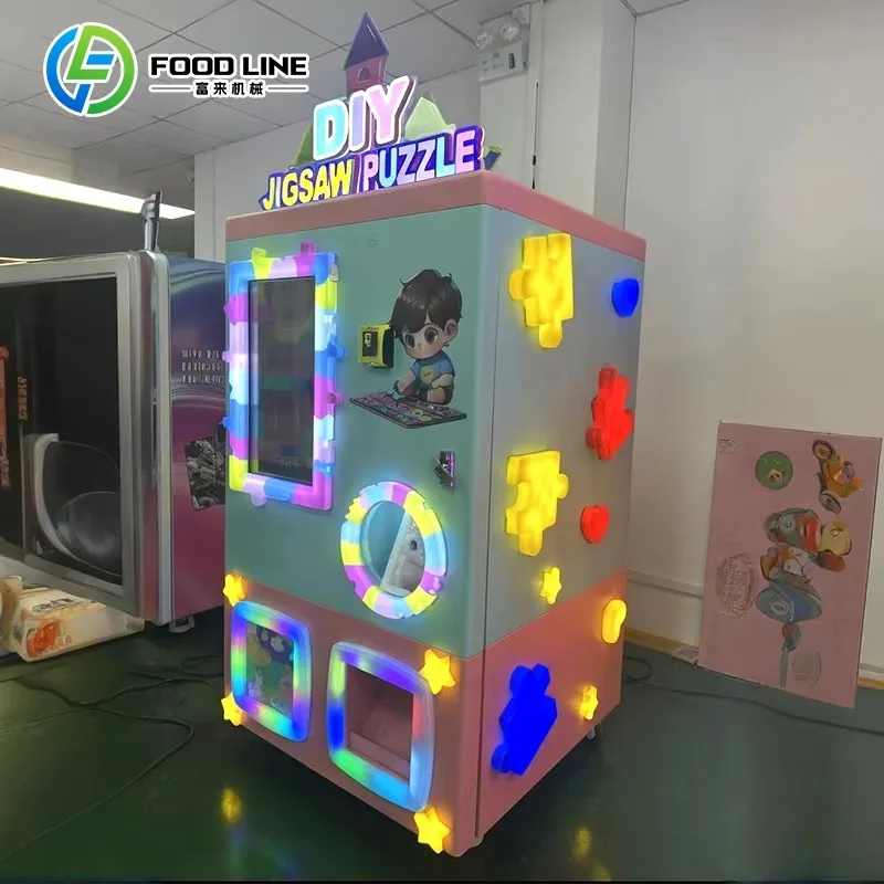 Interactive Puzzle Vending Machine with Custom Photo Puzzle Feature, Multi Payment System for DIY Stores,and Arcades