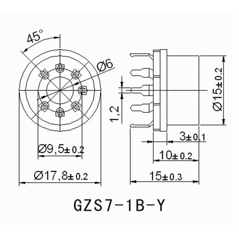 7Pin Plastic Vacuum Tube Socket Valve Base For B&W 6J1 6Z4 6X4 12AE6 6AT6 6BK6 12AV6 6AQ6 6J5 Hifi Audio AMP 10Pcs