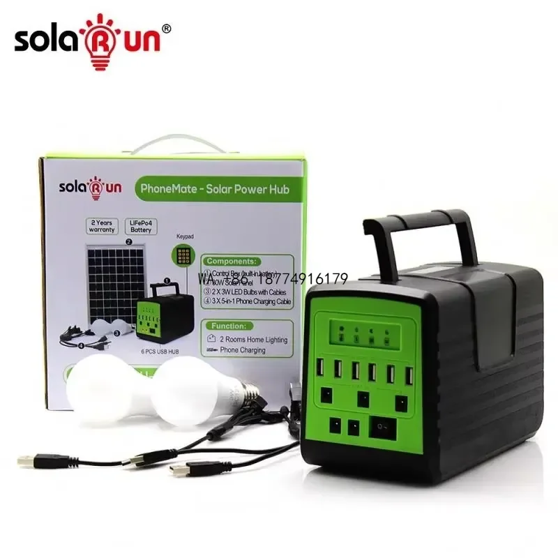wmwmnu Off-grid Portable Solar Panel Generator Battery Power Energy System Package Kit Complete Set Paygo Home Lithium Iron