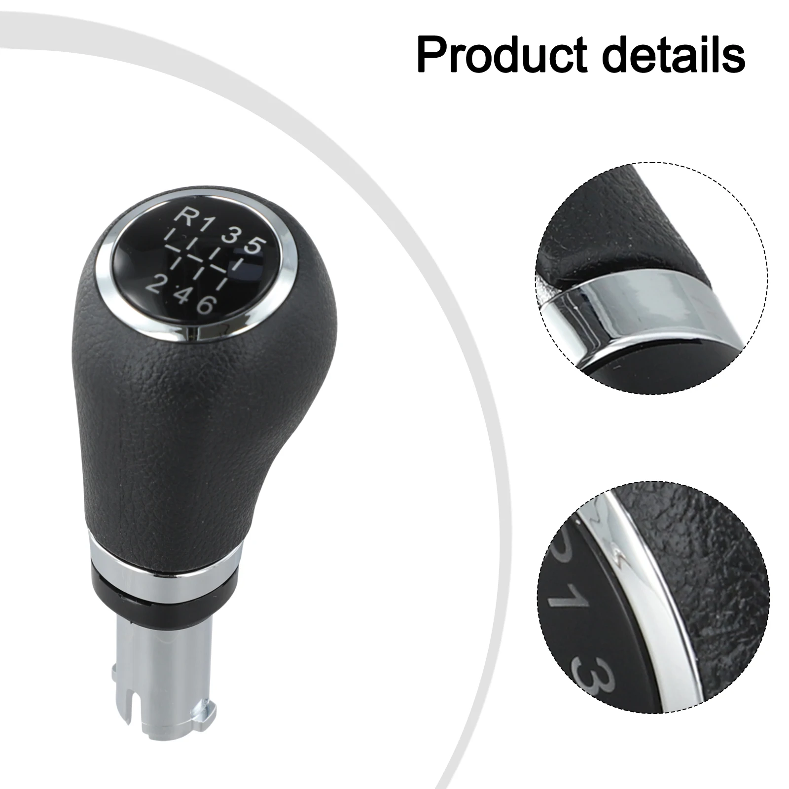 

6 Speed Knob Gear Shift Knob Car Customization Easy Install Gear Shift Knob Convenient Upgrade For Daily Use Improved Grip