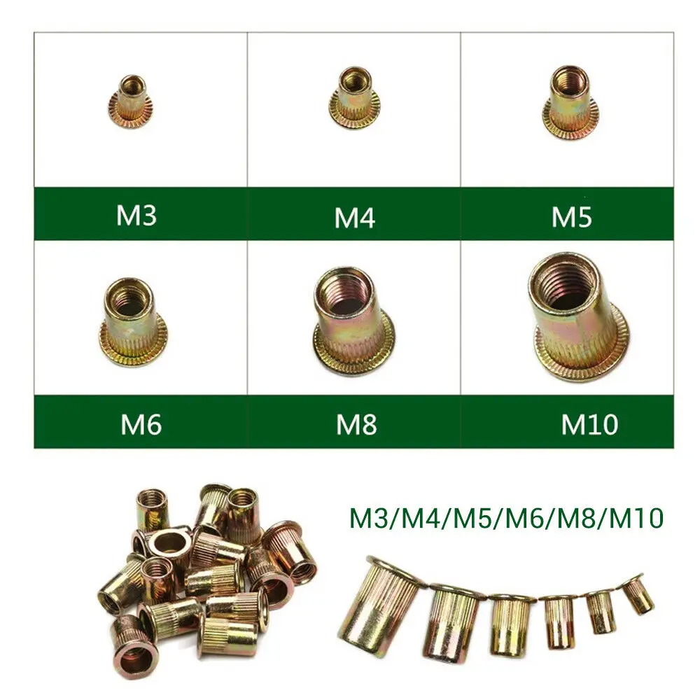 150Pcs Rivet Nut M3-M10 + Nut เครื่องมือ Riveter Rivnut ปืน Mandrels Professional M3-M10 Rivet ซ่อม Rivet