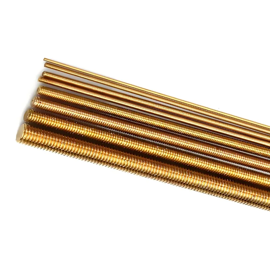 2PCS M2 x 250mm Brass Fully Threaded Rod Right Hand Threads