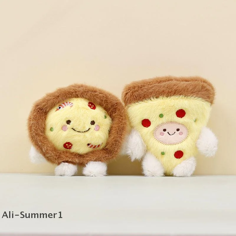 Colgante creativo de muñeco de comida de peluche, llavero de muñeco sándwich de Pizza de dibujos animados, mochila de juguete de peluche, accesorios colgantes versátiles
