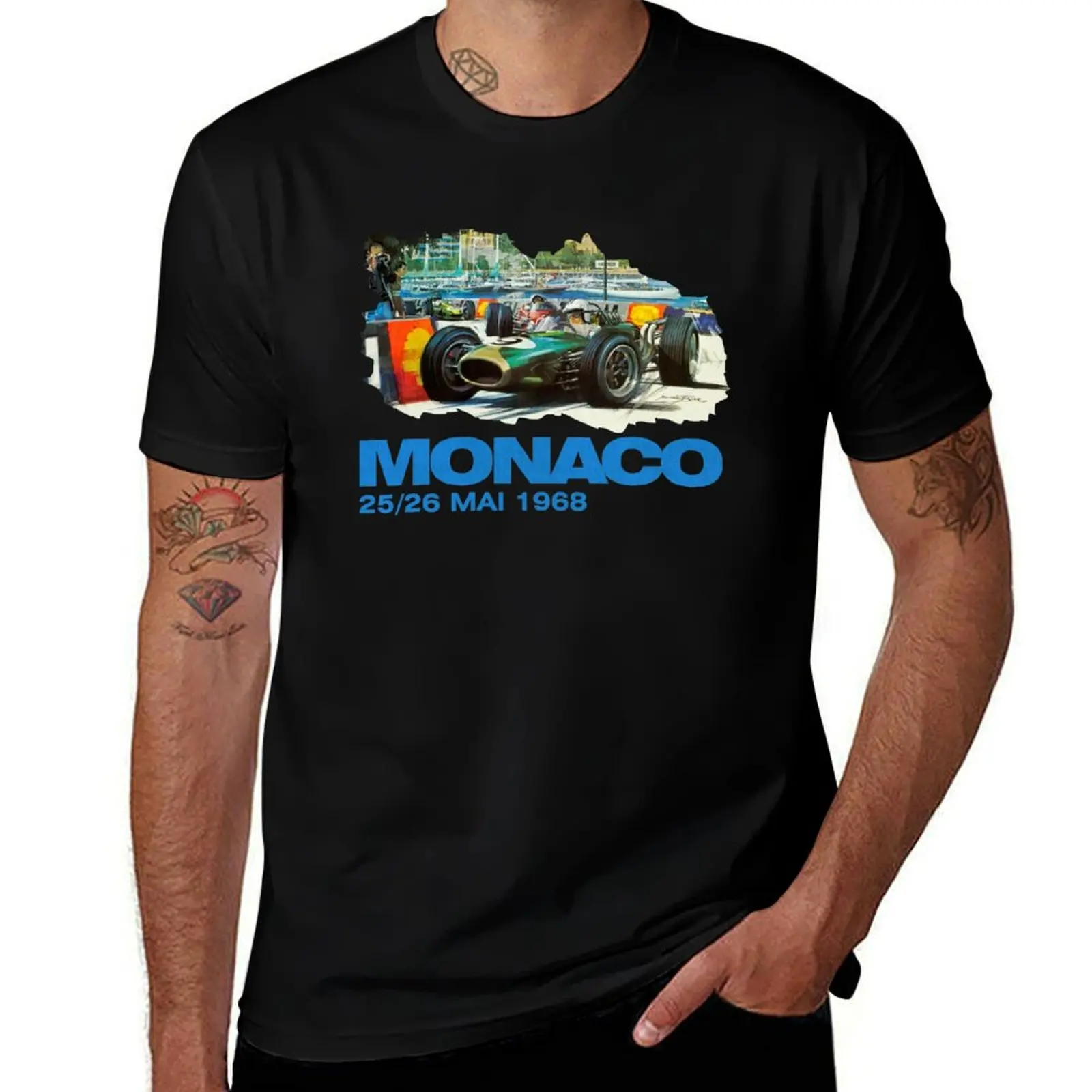 Monaco GP 1968 T-Shirt No Iron Casual Short Sleeve Top T-Shirt
