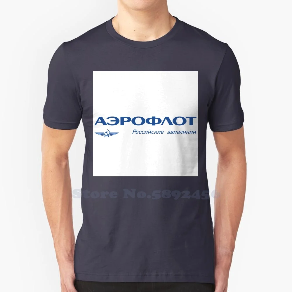 Aeroflot Russian Airlines Brand Logo Streetwear 100% Cotton T Shirt Top Quality Graphic Tees