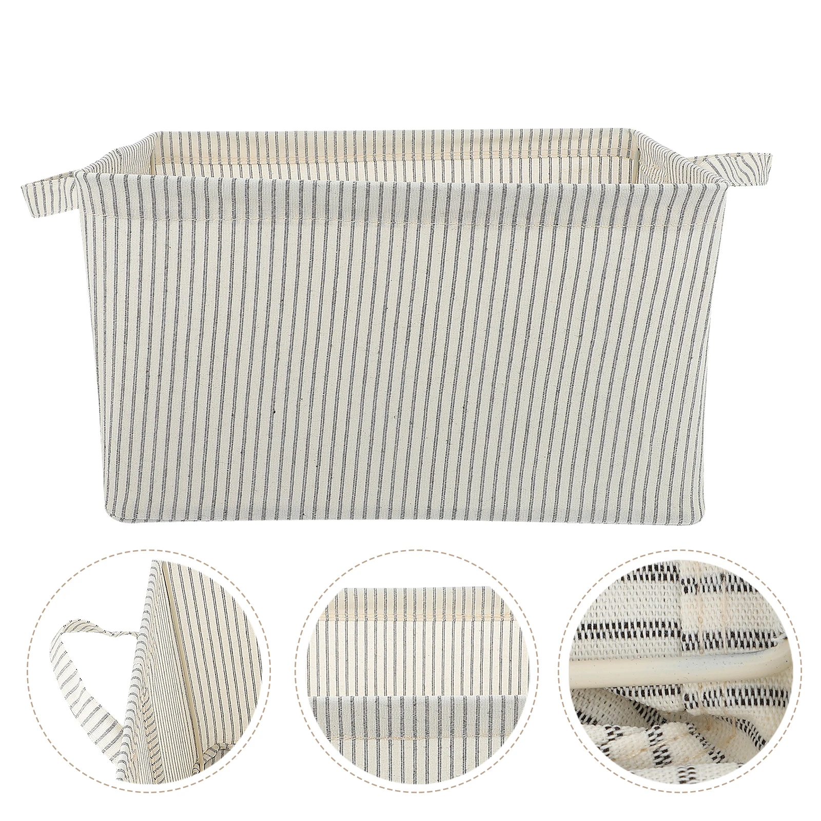 صندوق تخزين قابل للطي من القطن والكتان الريفي، آمن ولطيف وسهل التنظيف لمفاتيح المكياج DIY