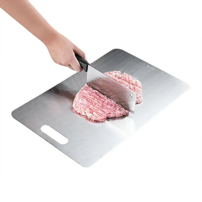 

Titanium Cutting Board Stainless Steel Food Grade Kitchen Cutting Boards Double-Sided Chopping Board Serving Tray For Meat